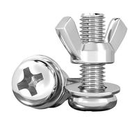 Vis papillon, boulons à oreilles, fixations, 10 vis tête ronde cruciforme Phillips en acier inoxydable 304 M5*6~200 mm avec rondelle(M5*75mm)