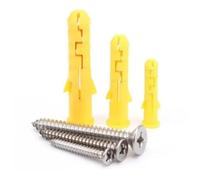 Vis Phillips autotaraudeuses M10, 10 pièces, chevilles murales en plastique jaune durables for usage domestique et industriel(M10x80mm)