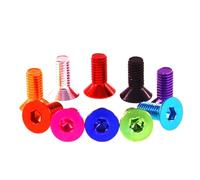 Vis plates en aluminium M3-M6, 10 pièces, à tête hexagonale plate, à tête fraisée, boulons, Or-10pcs, M3x12mm