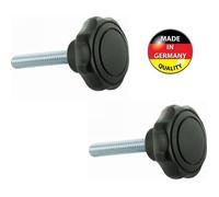 Vis poignée moleté - CYCLINGCOLORS - M8 - Acier - Lot de 2 - Tête plastique 40mm