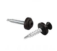 Vis pour tôles trapézoïdales PAROTEC, vis autoperceuses et autotaraudeuses avec rondelle d'étanchéité EPDM, tête bombée, TX20, 4,8mm x 35 mm, RAL 8019 Marron foncé, 250 pièces
