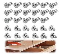 Vis Relieuse M4, vis assemblage meuble M4x12mm 20 pièces avec clé hexagonale, connecteurs d’armoire pour panneaux en bois portes armoires chaises, acier inoxydable résistant durable serrage fiable