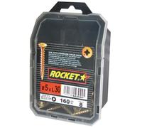 Vis - ROCKET - Modèle VYNEX - 5x30 mm - Acier bichromaté - 160 pièces