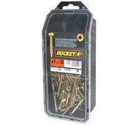 Vis - ROCKET - Modèle VYNEX - 5x60 mm - Acier bichromaté - Tête fraisée Pozi