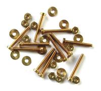 Vis, Rondelles et Écrous - MAXICRAFT - Lot de 30 - Laiton - Tête Fraisée - Cylindrique Ø 2,5 mm