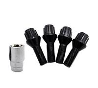Vis Roue Voiture Compatible Avec BMW Pour E24 E63 E64 4 Pièces Écrous Antivol De Roue Noir M12x1.5x26mm