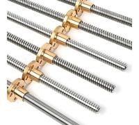 Vis sans fin, 1 vis T12 longueur 100 mm-500 mm pas 2 plomb 4 trapézoïdale avec écrou for pièces d'imprimante 3D, pièce (300 mm)