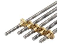 Vis sans fin à tige filetée, Vis mère T8 8mm trapézoïdale en acier inoxydable, écrou en cuivre for imprimante 3D 100-600mm(350mm)