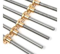 Vis sans fin, Imprimante 3D à vis mère T12, trapézoïdale en acier inoxydable avec écrou cuivre, pas de 2mm, 1 pièce