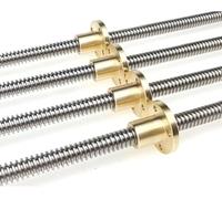 Vis sans fin, Pièces d'imprimante 3D Vis T16, 100 150 200 250 300 350 400 450 500 600 1000 mm Picth 4 Plomb 10 trapézoïdale avec écrou en cuivre, 1 pièce (300 mm)