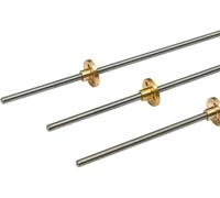 Vis sans fin, Vis mère T5 en acier inoxydable 304, pas de 1mm 4mm avec écrou cuivre for imprimante 3D, 1 pièces