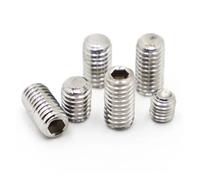 Vis sans tête en acier inoxydable 304 M2/2,5/3/4/5/6/8 DIN916 avec pointe hexagonale, kit bricolage pour poignées de porte et boulons (30 mm, M5 20 pièces)