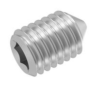 Vis sans tête SECCARO avec pointe M4 x 8 mm, acier inoxydable V2A VA A2, DIN 914 / ISO 4027, six pans creux, 20 pièces