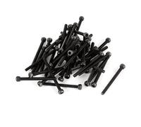 sourcingmap 50 pcs M2.5 x 30 Vis six pans creux tête hexagonale cylindrique moletée Boulon en 12.9 acier alliage