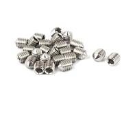 sourcing map Vis Pointeau Conique pour Poignée de Porte Vis Sans Tête Hexagonale M6 x 8mm 25 pcs Ton argent