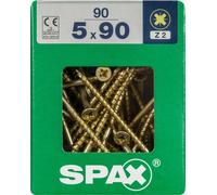 vis spax 5 X 90mm boite de 90 vis tête fraisée zingué pozidriv filetage partiel