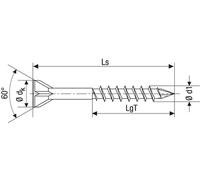 Spax Wirox Paquet de 500 vis de parquet massif à revêtement Wirox à tête fraisée argent 3,5 x 55mm