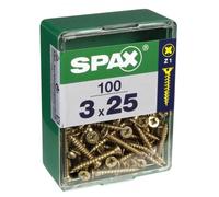 Vis - SPAX - Tête fraisée - Acier - Diam. 3 mm - Long. 25 mm - Lot de 100