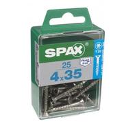 Vis - SPAX - Tête fraisée Torx - Inox - Diam. 4 mm - Long. 35 mm - Lot de 25