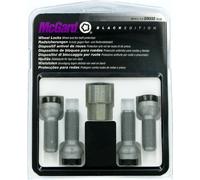 Boulons Antivol SUB (Noir) M14X1.5, Embase Sphérique R12, Longueur de la Tige 34,5 mm, Longueur Totale du Boulon 57,4 mm, Ouverture de la Clé 17 mm, Diamètre de la Clé 25,8 mm