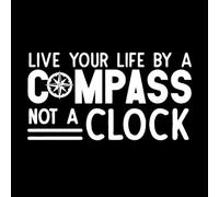 vis ta vie comme une boussole et non comme une horloge Stickers muraux 47.6x89cm N'abîme pas le mur Blanc