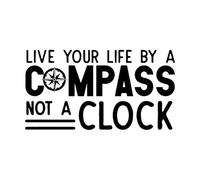 vis ta vie comme une boussole et non comme une horloge Stickers muraux en PVC 34x63.6cm Embellissement mural Noir