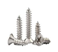 Vis taraudeuses à tête fraisée M1.2 M1.4 M1.7 M2 M2.5 M3 M3.5 M4 M5 M6 304 vis à bois à tête plate à empreinte cruciforme en acier inoxydable(12mm,M6 X 10pcs)