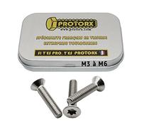 Vis Tete Fraisee Torx M4 x 20mm : Boite 30 Pcs pour Rondelles Metal Ecrou | Vis Inox Tete Fraisee Torx Acier A2 | Vis Tete Cylindrique Fraisee Anti-Rouille - DIN 965 | Boite Rangement Vis PROTORX