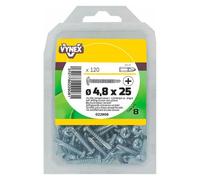 Vis tôle autoperceuse tête cylindrique cruci acier zingué Ø 4,8 x L 25 mm - Paquet de 120