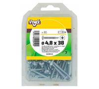Vis tôle autoperceuse tête cylindrique cruci acier zingué Ø 4,8 x L 38 mm - Paquet de 80
