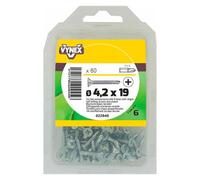 Vis tôle autoperceuse tête fraisée cruci acier zingué Ø 4,2 x L 19 mm - Paquet de 60