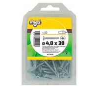 Vis tôle autoperceuse tête fraisée cruci acier zingué Ø 4,8 x L 38 mm - Paquet de 50