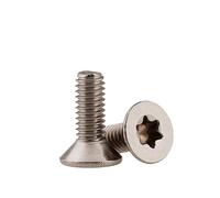 Vis Torx à tête fraisée en titane pur GR2, alliage de, fleur ovale, vis Six lobes M1.6/M2/M2.5M3/M4/M5, 50 pièces/lot, ISO14581(T5,M1.6x10 Ti Alloy)