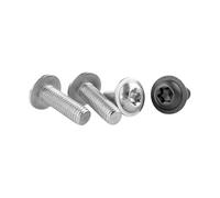 Vis Torx argentée/noire en acier inoxydable 304 M4 M5 M6 M8, vis à tête cylindrique Torx for moto, scooter, VTT, cyclomoteur, couvercle en plastique(Black-M4-10Pcs,10mm)