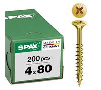 Vis universelle SPAX SeKo cruciforme Z 4,0x 80 galvanisé Jaune (Par 200)