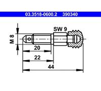 Vis/valve de purge ATE Article : 03.3518-0600.2