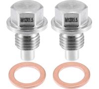 Vis Vidange M12 x 1,5 Bouchon Carter d'huile Véhicule Moteur Magnétique Inox avec Joint Cuivre Paquet de 2