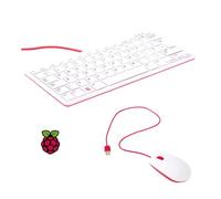 Vis Viva Ensemble clavier et souris Raspberry Pi officiel + autocollant logo (blanc/rouge)
