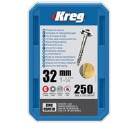 Vis zinc KREG 32 mm avec filetage grossier - Boite de 250 vis - SML-C125-250-INT G