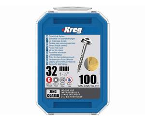 Vis zinc KREG 32 mm avec filetage grossier - Boite de 500 vis - SML-C125-500-INT