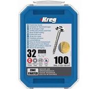 Vis zinc KREG 32 mm avec filetage grossier - Boite de 500 vis - SML-C125-500-INT G