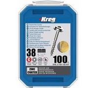 Kreg Tools – Vis sml-c150-100-int G 38 mm zinc – filetage grossier – boîte de 100