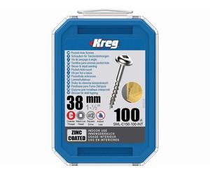 Vis zinc KREG 38 mm avec filetage grossier - Boite de 250 vis - SML-C150-250-INT
