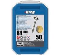 Vis zinc KREG 64 mm avec filetage grossier - Boite de 50 vis - SML-C250-50-INT G