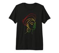 Visage Abstrait Juneteenth Art Retour Histoire Femmes Africaines T-Shirt Haut de Gamme