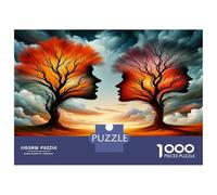 Visage Arbre Coucher de Soleil 1000 Pièces Pack Puzzle Harmonie des âmes Jumelles Puzzle Premium Carton Haut De Gamme - Seniors, Concentration, Cadeau Maison Neuve Et Pause Bureau 52x38cm/1000pcs