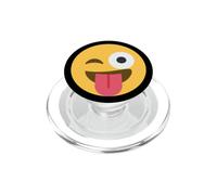 Visage clin d'œil avec Langue PopSockets PopGrip pour MagSafe