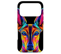 Visage coloré de lévrier de Pharaon égyptien Noir pour Amoureux des Chiens Coque pour iPhone 17 Pro