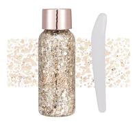 Visage corps Glitter gel avec cuillère Mermaid sequin auto - adhésif Glitter, gros bloc Glitter yeux lèvres ongles cheveux Glitter, brillant Halloween Glitter 1oz (#103 Champagne)