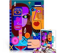 Visage cubiste Abstrait Puzzles 1000 pièces pour Adolescents pour s'amuser en Famille Convient pour la décoration de Bureau 38x26cm